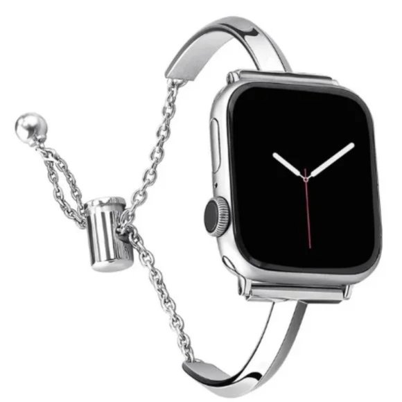 NEW Luxury Adjustable Diamond Steel Bracelet band For Apple Watch - Silver - Picture 1 of 8